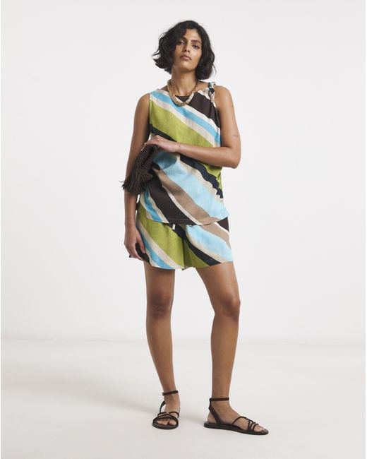 JD Williams Multicolor Stripe Linen Shorts