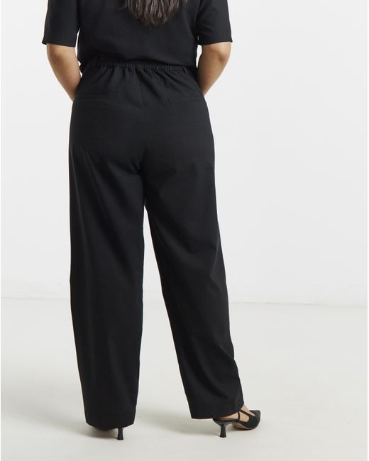 Simply Be Blue Pleated Barrel Trousers