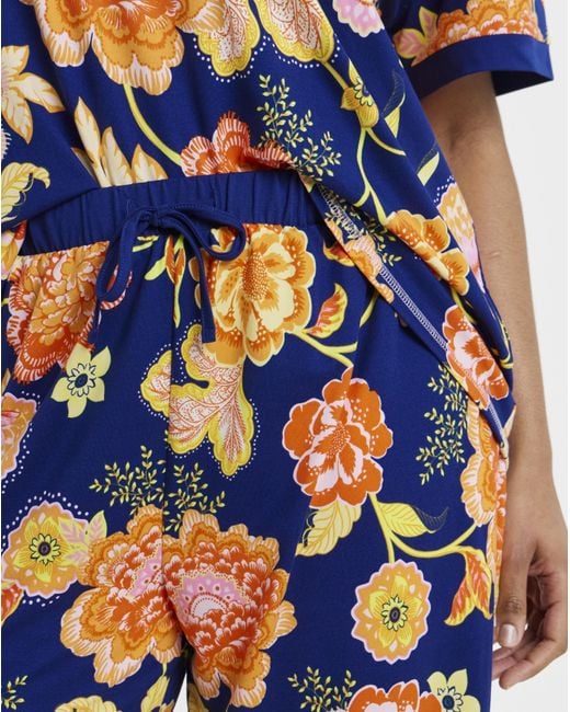 Figleaves Blue Floral Pyjama Set