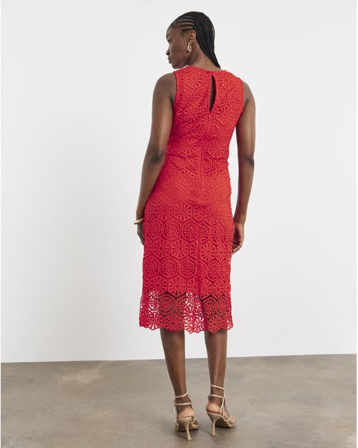 Joanna Hope Red Crochet Dress
