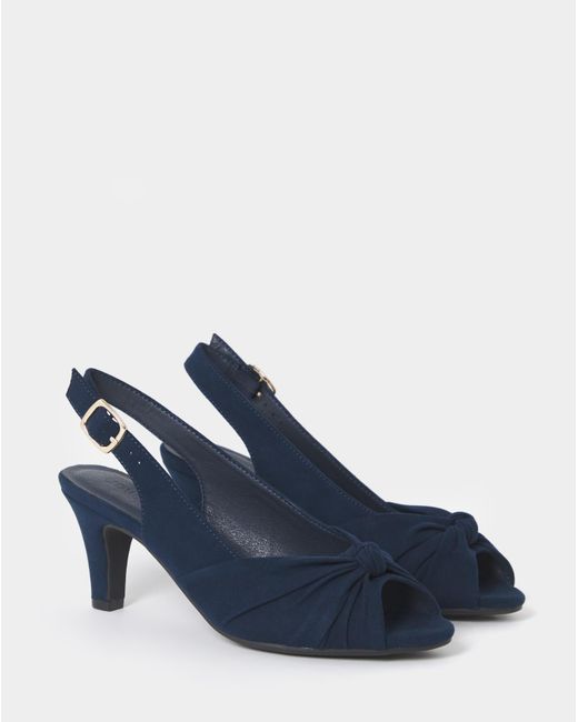 JD Williams Blue Knotted Peep Toe Heel Wide