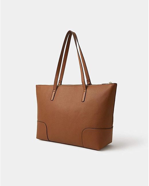 Accessorize Brown Plain Tote Bag
