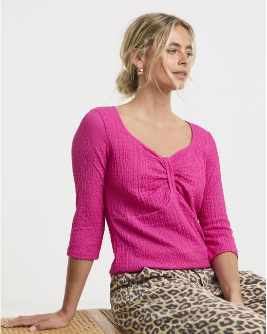 Simply Be Pink Hot Textured Jersey Top
