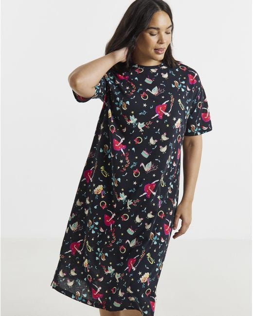 Pretty Secrets Blue Value Dancer Print Nightie