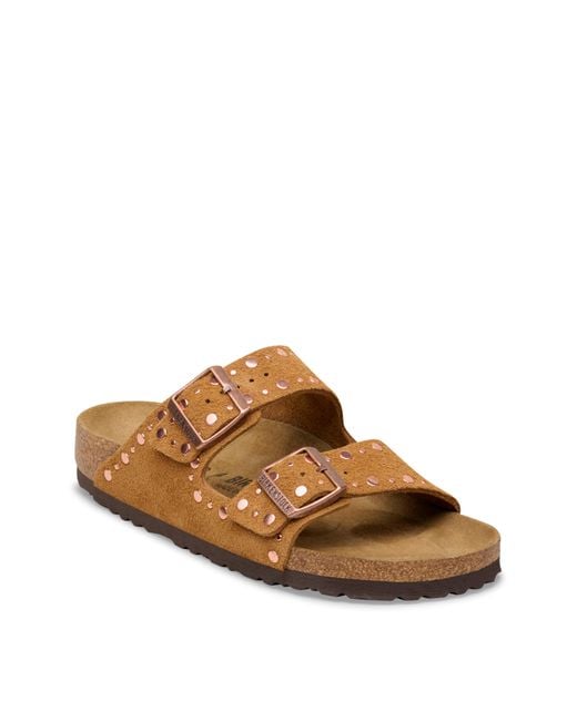 Birkenstock Brown Arizona Suede Rivet Sandals