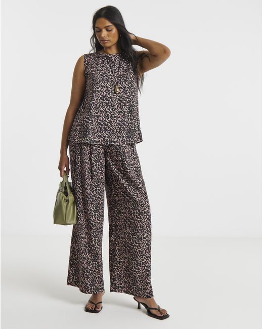 Simply Be White Linen Palazzo Trouser