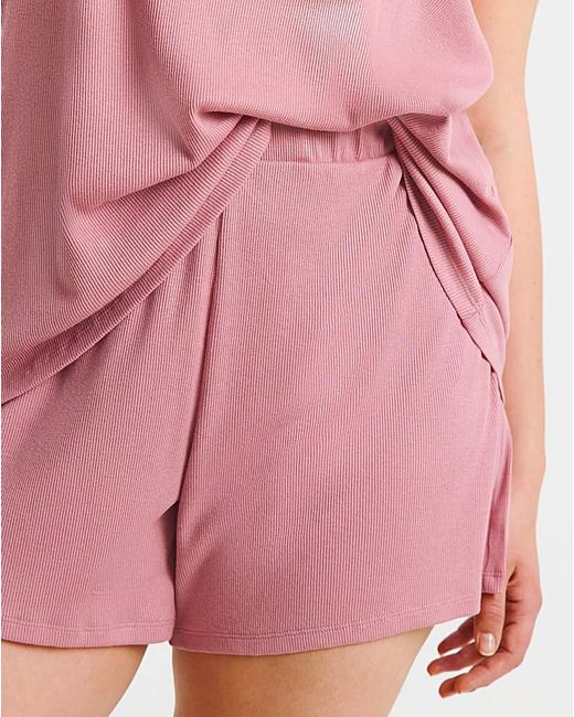 Pretty Secrets Pink Viscose Short Lounge Set