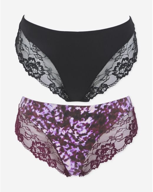 Pretty Secrets Purple 2 Pack Adrianne Midi Knickers