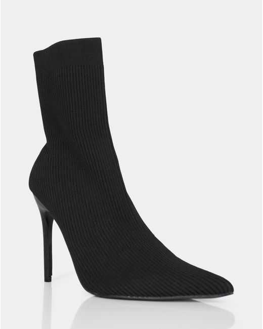 Public Desire Black Miraval Boots Wide E Fit