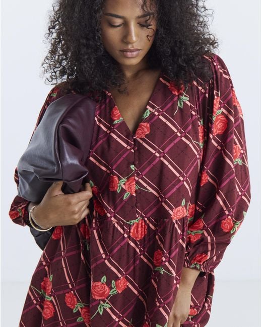 Simply Be Red Button Through Midi Dress