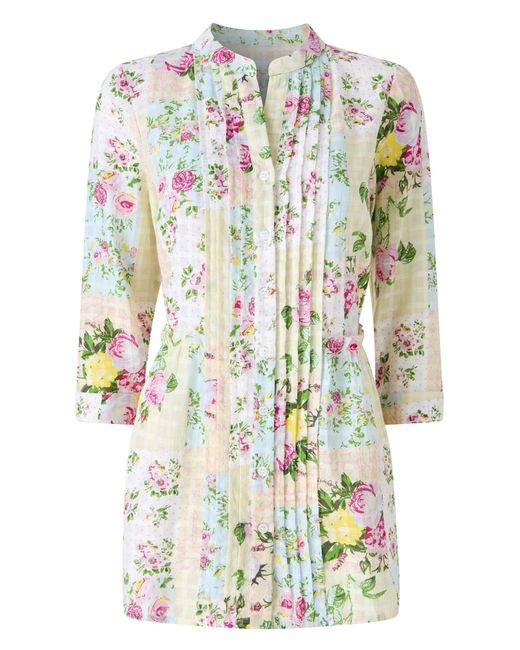 Joe Browns White Jb Perfectly Patchwork Printed Blouse