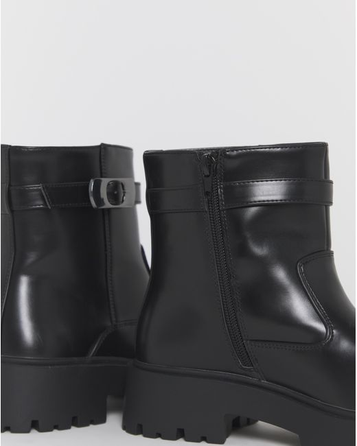 Simply Be Black Chunky Ankle Boot Wide
