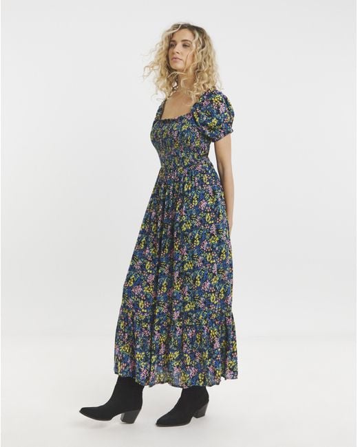 Joe Browns Blue Serena Shirred Crinkle Dress