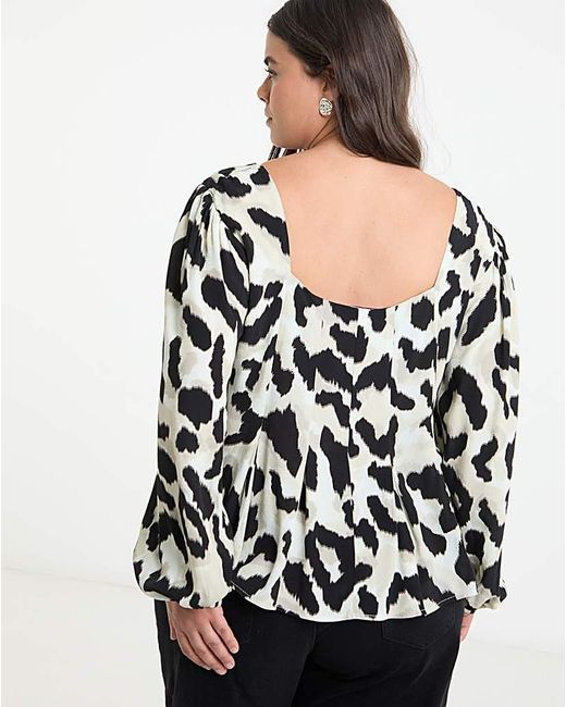 Simply Be Black Button Down Tea Blouse