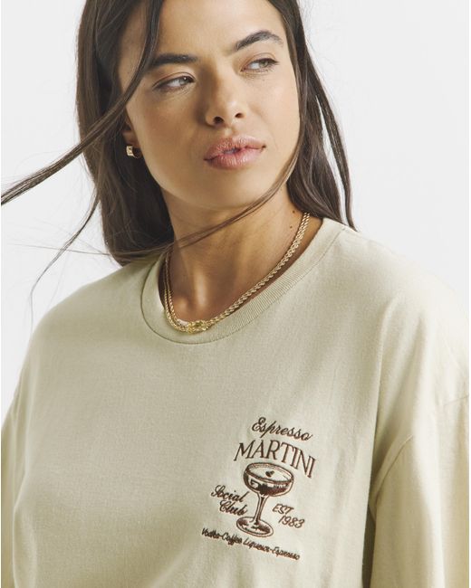 Simply Be Natural Espresso Martini Embroidery T-Shirt