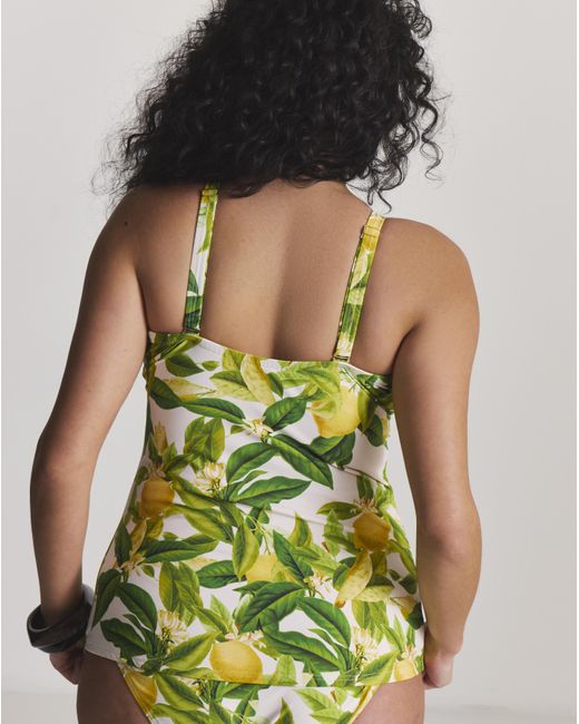 MAGISCULPT Green Twist Front Bandeau Tankini Top