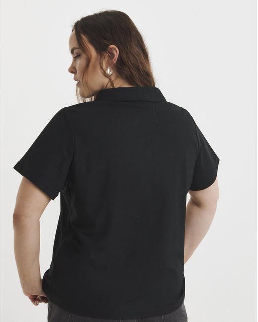 Simply Be Black Polo With Bow Embellishment