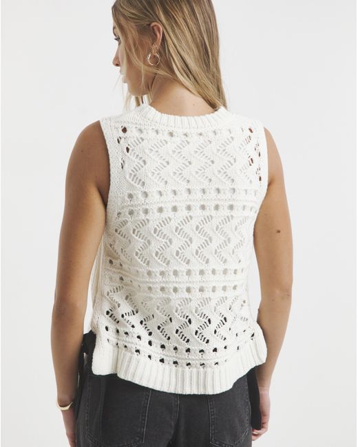Simply Be Brown Pointelle Tie Side Vest