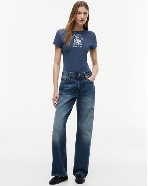 Tommy Hilfiger Blue Garment Dye Crest Tee