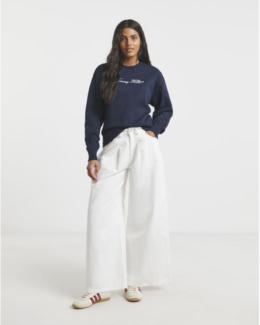 Tommy Hilfiger Blue Metallicscript Sweatshirt