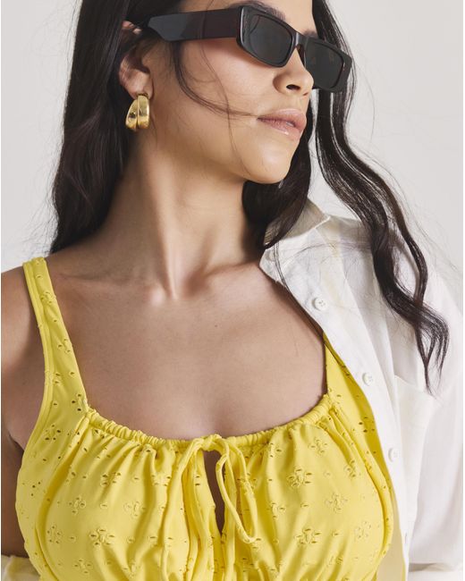 MAGISCULPT Yellow Broderie Swimsuit