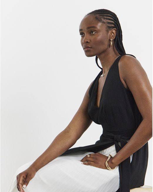 Joanna Hope Black Dress With Pleated Panel