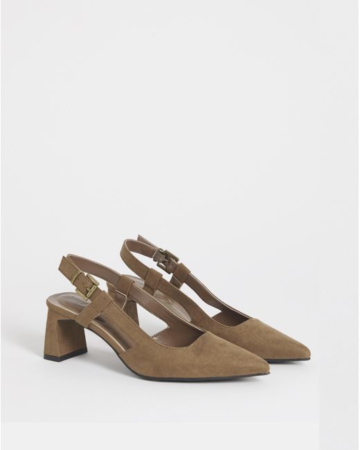 Simply Be Blue Pointed Slingback Heels Extra Wide Fit