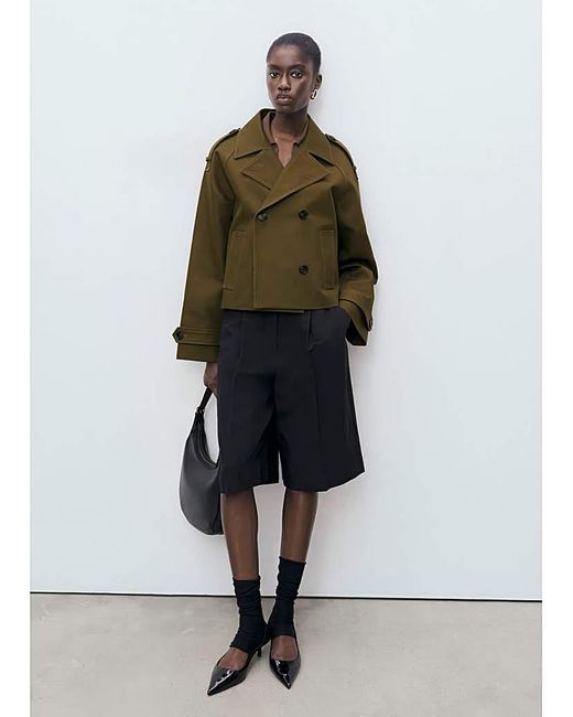 Mango Green Cropped Trenchcoat