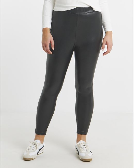 Simply Be White Pu Leggings