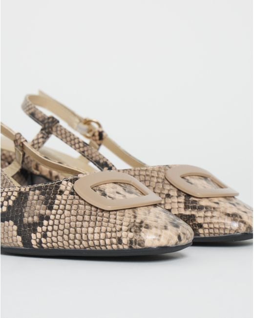 JD Williams Black Heeled Slingback With Buckle Trim Wide