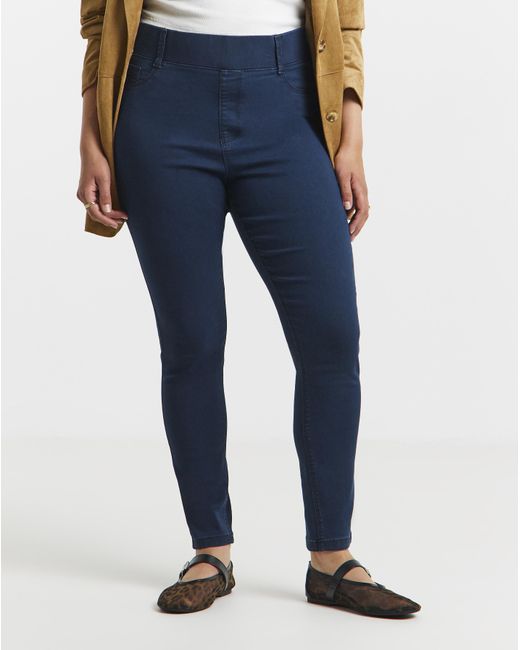 Simply Be Blue Skinny Pull On Jegging
