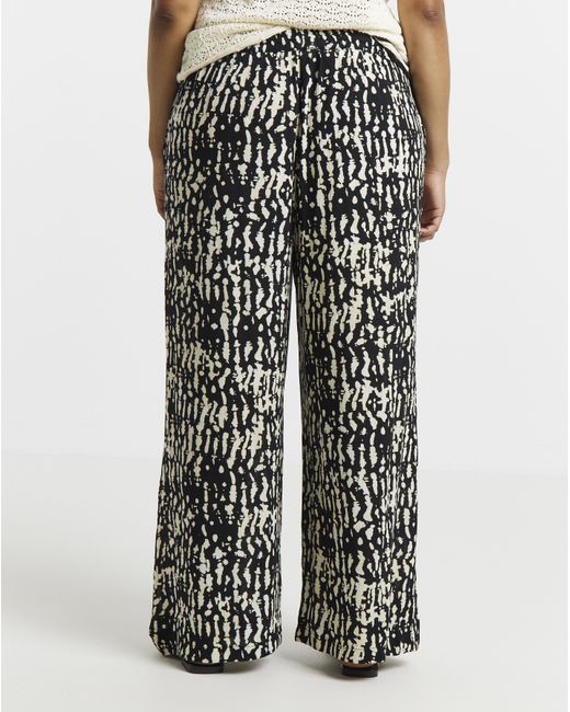 Simply Be Multicolor Crinkle Wide Leg Trousers
