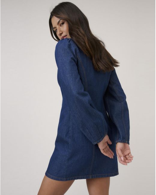 Nobody's Child Blue Nc Denim Shift Mini Dress