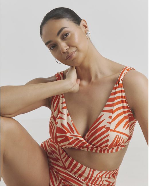 MAGISCULPT Orange Plunge Bikini Top