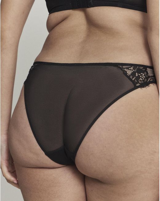 Figleaves Black Pulse Lace Brazilian