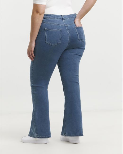 Simply Be Blue Flared Highwaist Super Stretch