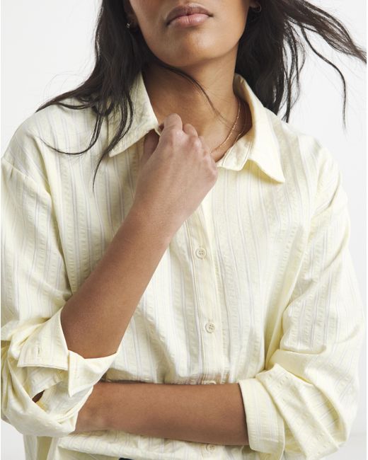 Simply Be Natural Boxy Striped Seersucker Shirt