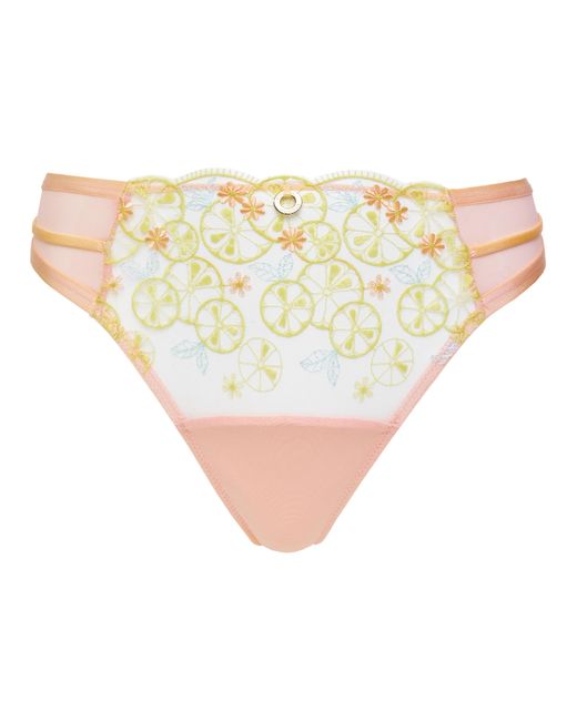 Simply Be Yellow Embroidery Thong