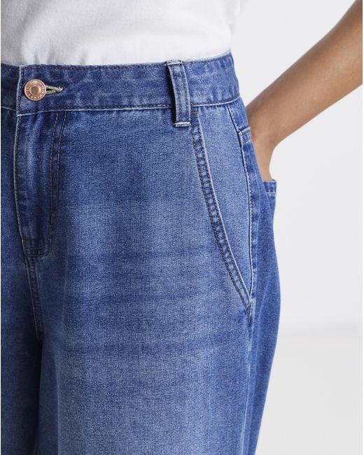 Simply Be Blue Lightweight Palazzo Jeans