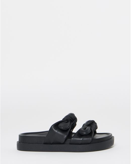 Simply Be White Bow Detail Slider Sandals Extra Wide