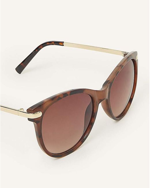 Accessorize Natural Classic Metal Arm Sunglasses