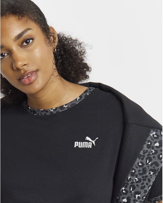 PUMA Black Essential Animal Relaxed T-Shirt