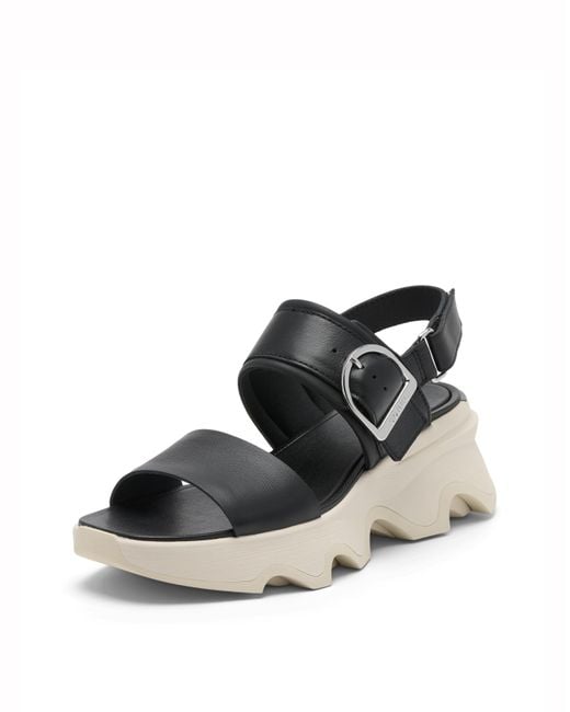 Sorel White Kinetic Impact Wedge Sandals