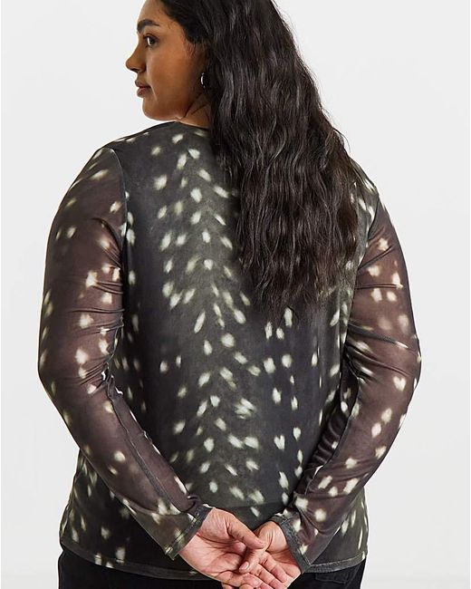 Simply Be Black Square Neck Mesh Top