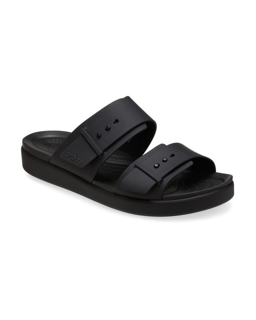 CROCSTM Black Brooklyn Buckle Low Sandal