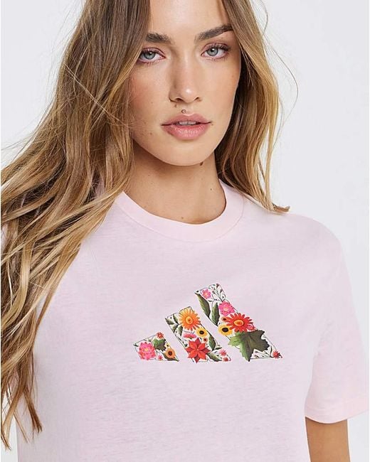 Adidas Multicolor Floral Logo T-Shirt