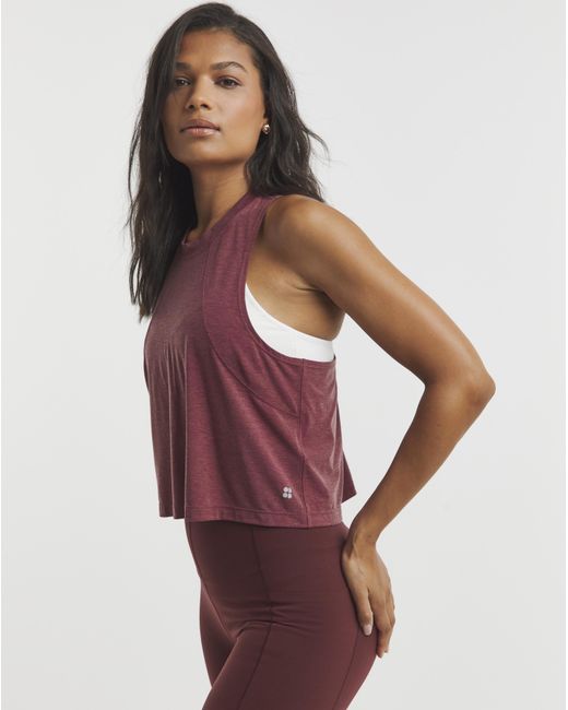 Sweaty Betty Red Soft Flow Twist Back Top