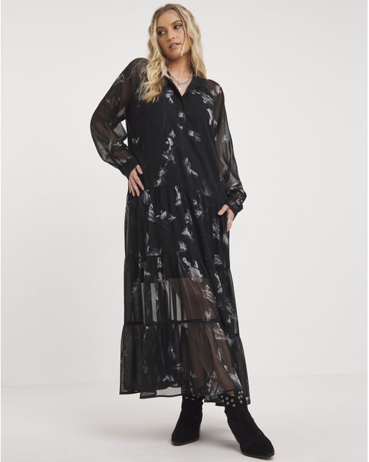 Religion Black Sunset Maxi Dress