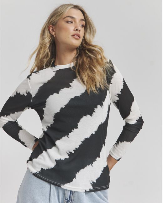 Simply Be Blue Print Mesh Top