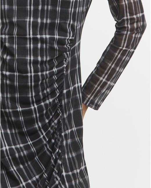 Simply Be White Ruched Mesh Midi Dress